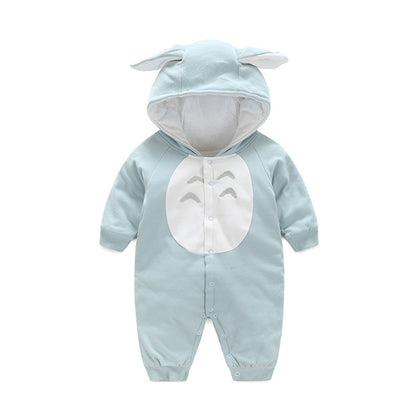 Pudcoco Fast Shipping 0-24M Toddler Baby Boys Girls Rabbit Ears Romper Long Sleeve 4 Colors Solid Hooded Jumpsuit Autumn Clothes